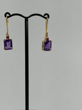 Load image into Gallery viewer, Purple Amethyst &amp; Ruby 14ct Gold Elizabeth Shepherd Hook Earrings