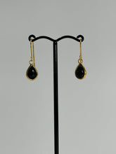 Load image into Gallery viewer, Black Onyx 14ct Gold Maya Shepherd Hook Earrings