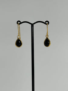 Black Onyx 14ct Gold Maya Shepherd Hook Earrings