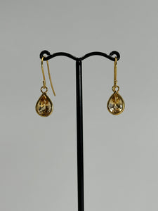 Yellow Citrine 14ct Gold Maya Shepherd Hook Earrings