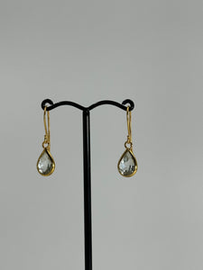 Green Amethyst 14ct Gold Maya Shepherd Hook Earrings