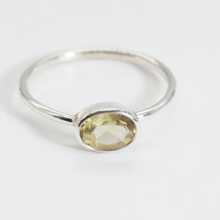 Load image into Gallery viewer, Yellow Tourmaline Silver Side Mounted Oval Cut Ring (1.65ct)