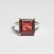 Load image into Gallery viewer, Red Garnet Silver Princess Cut Ring (6.10ct)