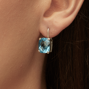 Swiss Blue Topaz Silver Ella Hook Earrings