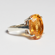 Load image into Gallery viewer, Yellow Citrine Silver Oval Cut Ring (4.31ct - 18.58ct)