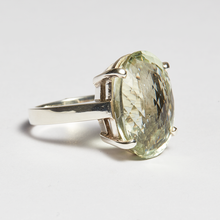 Load image into Gallery viewer, Green Amethyst Silver Oval Cut Ring (9.27ct - 19.72ct)