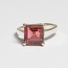 Load image into Gallery viewer, Pink Tourmaline Silver Princess Cut Ring (4.31ct - 8.81ct)