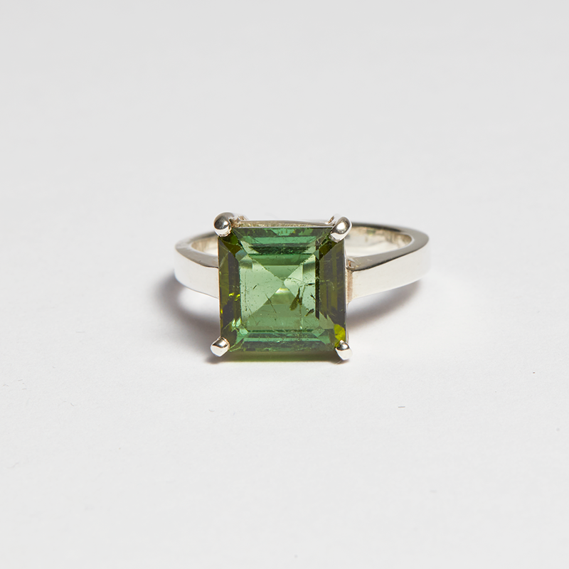 Dark green tourmaline on sale ring