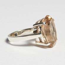 Load image into Gallery viewer, Light Smokey Quartz Silver Oval Cut Ring (12.94ct)