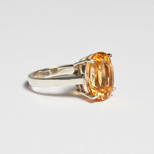 Load image into Gallery viewer, Yellow Citrine Silver Oval Cut Ring (4.31ct - 18.58ct)