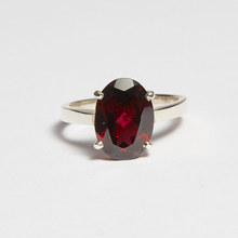 Load image into Gallery viewer, Red Garnet Silver Round Cut Ring (2.25ct - 10.6ct)