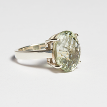 Load image into Gallery viewer, Green Amethyst Silver Oval Cut Ring (9.27ct - 19.72ct)