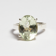 Load image into Gallery viewer, Green Amethyst Silver Oval Cut Ring (9.27ct - 19.72ct)