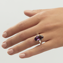 Load image into Gallery viewer, Purple Amethyst Silver Oval Cut Ring (6.18ct - 15.28ct)