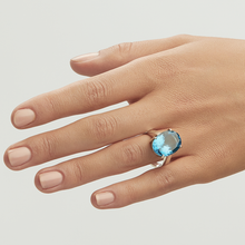 Load image into Gallery viewer, London Blue Topaz Silver Oval Cut Ring (9.10ct - 15.40ct)