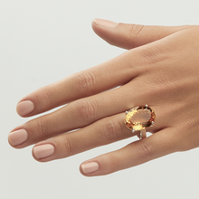 Load image into Gallery viewer, Yellow Citrine Silver Oval Cut Ring (4.31ct - 18.58ct)