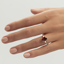 Load image into Gallery viewer, Red Garnet Silver Round Cut Ring (2.25ct - 10.6ct)