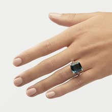 Load image into Gallery viewer, London Blue Topaz Silver Cushion Cut Ring (8.90ct - 10.90ct)