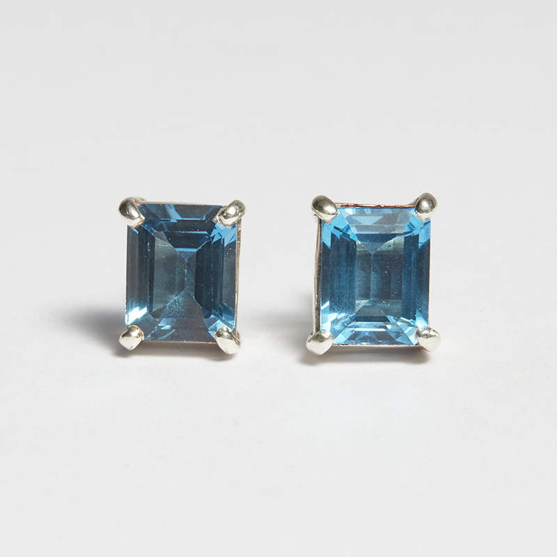 Emerald cut deals topaz earrings